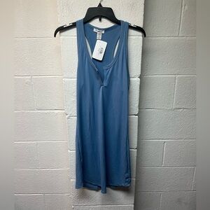 Chic Blue Sleeveless Mini Dress 1XL